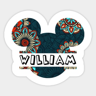 William Name With Seamless Pattern Sticker